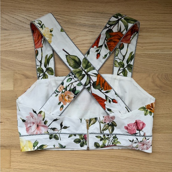 Rachel Antonoff Antonia Floral Cropped Top - Size 6 - Picture 2 of 5